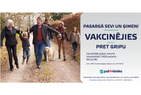 „Veselības centru apvienība” jau ir uzsākusi vakcināciju pret gripu