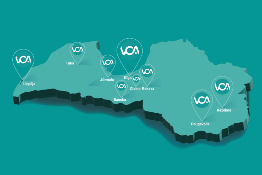 VCA filiāles karte VCA filiāles karte